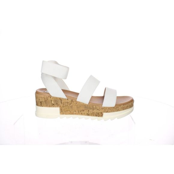 Steve Madden Shoes - Steve Madden Womens Bandi White Ankle Strap Heels Size 8.5 Medium (B, M)